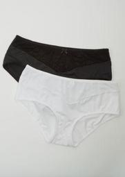 Plus 2-Pack Black and White Bikini Undies Set