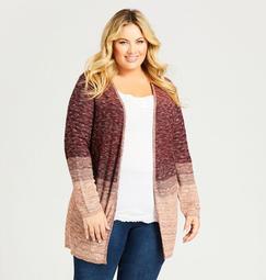 Textured Ombre Open Front Cardigan