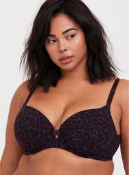 Purple Leopard Cotton 360° Back Smoothing™ Lightly Lined T-Shirt Bra