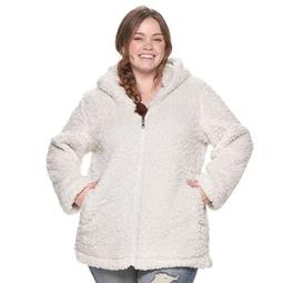 Juniors' Plus Size madden NYC Fleece Hooded Jacket