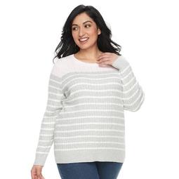Plus Size Croft & Barrow® Essential Cable-Knit Sweater