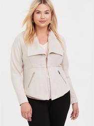 Ivory Faux Suede Jacket