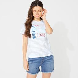 NAUTICA JEANS CO. STRIPED GRAPHIC TEE