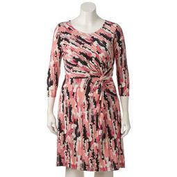 Plus Size Dana Buchman Printed Twist-Front Dress