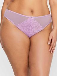 Mesh & Cross-Dyed Lace Thong Panty - Déesse Collection