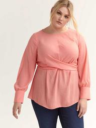 Knotted Blouse with Puffy Sleeves - L&L