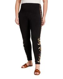 Plus Size Salome Embroidered Leggings