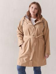Here And There Long Trench Coat - Columbia