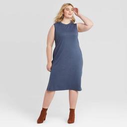Women's Plus Size Sleeveless Crewneck Knit Dress - Ava & Viv™