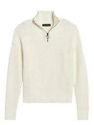 Ribbed Half-Zip Sweater