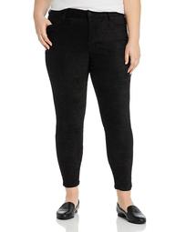 Abby Faux-Suede Skinny Jeans in Black