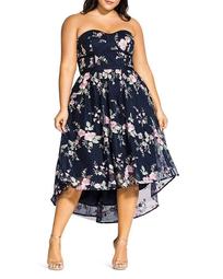Aphrodite Strapless Floral-Embroidered Dress