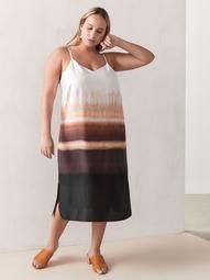 Printed Sleeveless Midi Slip Dress - Addition Elle
