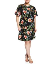 Plus Size Floral-Print Shift Dress