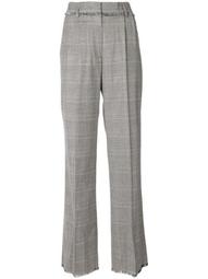 plaid flared tailored trousers