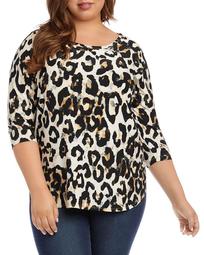 Cheetah-Print Shirttail Top
