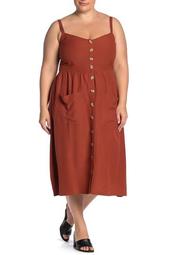 Jrlobe Button Down Midi Dress (Plus Size)