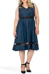 Julia Tie Waist Tencel Fit & Flare Dress (Plus Size)