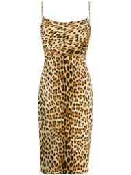 leopard-print fitted dress