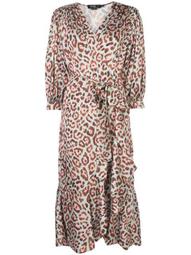 leopard wrap dress
