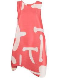 abstract print flared dress