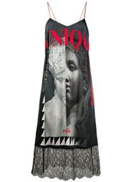graphic printed slip dress