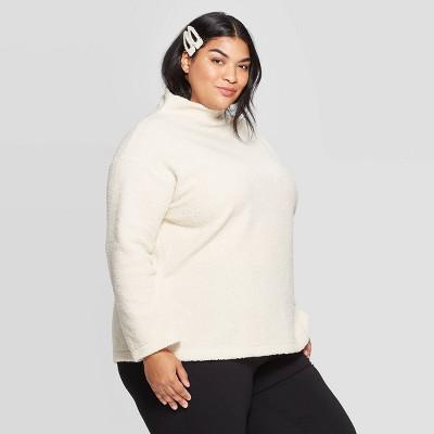 Ava & Viv Women's Plus Size Long Sleeve Mock Turtle Neck Pullover