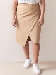 High-Waist Faux-Wrap Skirt - Addition Elle