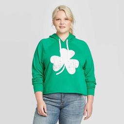 Women's St. Patrick's Day Clover Plus Size Hoodie - Grayson Threads (Juniors') - Green