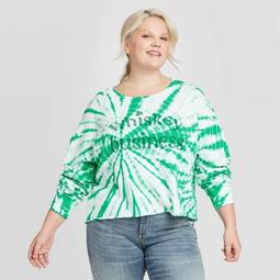 Women's St. Patrick's Day Whiskey Business Plus Size Long Sleeve T-Shirt - Grayson Threads Green