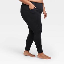 Women's Plus Size Contour High-Rise Shirred 7/8 Leggings with Power Waist 25" - All in Motion™