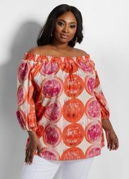 Abstract Off The Shoulder Top