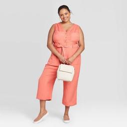 	Women's Plus Size Sleeveless Linen Jumpsuit - A New Day™
