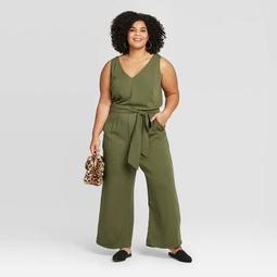 Women's Plus Size Sleeveless V-Neck Jumpsuit - A New Day™