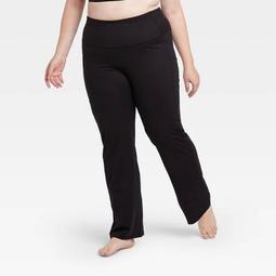 Women's Plus Size Contour Power Waist Mid-Rise Straight Leg Pants - All in Motion™ Black