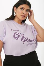 Plus Size The Style Club Planet Girl Power Graphic Tee
