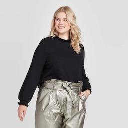Women's Plus Size Ruffle Detail Sweatshirt - Who What Wear™