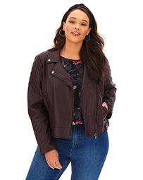 Oasis Curve Brown Faux Leather Jacket