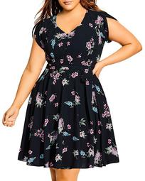 Floral-Print Fit-and-Flare Dress