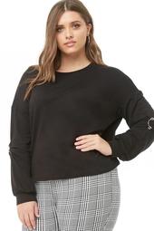 Plus Size Metal Ring-Accent Top
