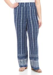 Plus Size Pull On Printed Palazzo Pants
