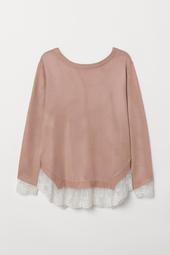 H&M+ Lace-trimmed Sweater