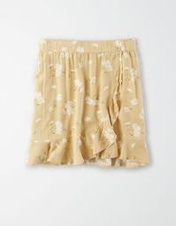 AE High-Waisted Ruffled Wrap Mini Skirt