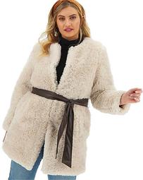 Joanna Hope Belted Fur Coat