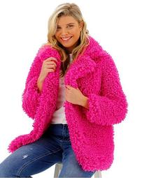 Glamorous Teddy Fur Hot Pink Coat