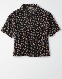 AE Printed Short Sleeve Button Up Shirt