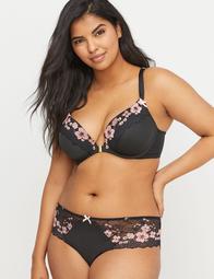 Front-Close Boost Plunge Bra - Floral Cross-Dyed Lace