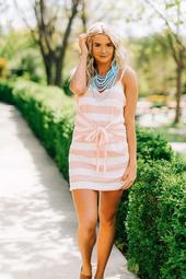 Just Peachy Front Tie Dress