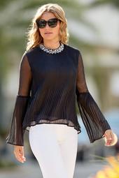 Embellished Pleated Top