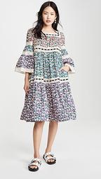 Tiered Prairie Dress with Flared Sleeves